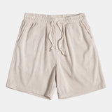 Long Sleeve Polo Neck Corduroy Shirt & Shorts Set