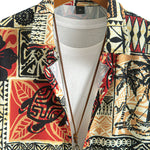 Palm Tree Turtle Ethnic Geometry Print Shirt & Swim Shorts Set