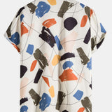 Hand Drawn Color Blocks Print Shirt