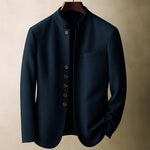 WOOL JACKET WITH STRAIGHT COLLAR