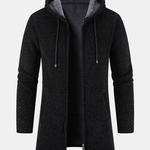 Long Line Textured Hooded Sweater & Chino Cargo Jogger Pants Set