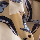 Tropical Plants Print Button Up Shirt