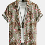 Viscose Tropical Print Button Up Shirt
