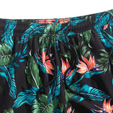 Tropical Plants Print Shirt & Drawstring Swim Shorts Set