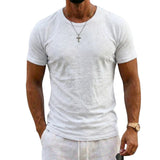 TEXTURED COTTON T-SHIRT FOR MEN