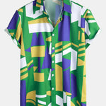 Geometry Print Button Up Shirt