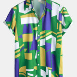 Geometry Print Button Up Shirt
