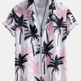 Palm Tree Print Shirt & Swim Shorts Set