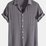 Light Crinkled Fabric Button Up Shirt