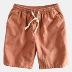 Elephant Geometric Print Shirt & Linen Cotton Blend Drawstring Shorts Set