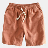 Elephant Geometric Print Shirt & Linen Cotton Blend Drawstring Shorts Set