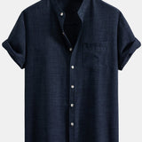Short Sleeve Stand Collar Shirt