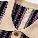 Stripe Eyelet Crochet Shirt & Straight Leg Linen Pants Set