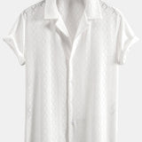 Muscle Fit Diamond Texture Cuban Shirt