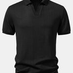Twist Jacquard V Neck Polo & Slim Fit Tapered Trousers Set