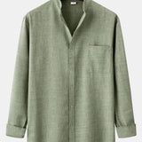 Long Sleeved Stand Collar Shirt