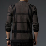CHECKERED KNIT CARDIGAN FOR MEN