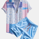 Paisley Floral Print Shirt & Swim Shorts Set