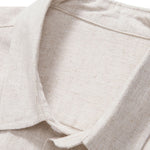 Linen Rayon Blend Shirt & Crinkle Textured Drawstring 5" Shorts Set