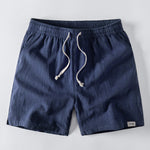 Linen Rayon Blend Shirt & Linen Blend Drawstring 7" Shorts Set