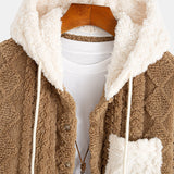 Geometric Jacquard Teddy Hooded Shirt