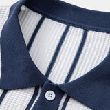 Stripe Knitted Shirt & Straight Leg Linen Pants Set