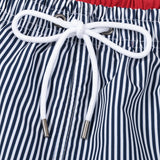 Island Sailing Print Shirt & Vertical Striped Drawstring Swim Shorts Set
