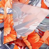 Tropical Flowers Print Shirt & Drawstring Swim Shorts Set