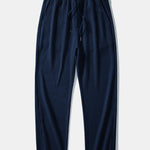Contrast Knit Waffle Johnny Collar Polo & Drawstring Knitted Waffle Pants Set