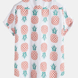Pineapple Print Button Up Shirt