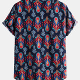 Floral Print Cotton Button Up Shirt