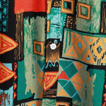 Tribal Geometry Print Button Up Shirt