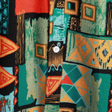 Tribal Geometry Print Button Up Shirt