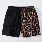 Leopard Patchwork Shirt & Leopard Print Patchwork 6" Shorts Set