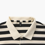 Horizontal Stripe Polo with Contrast Collar