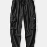 Corduroy Plaid Hooded Shirt & Drawstring Corduroy Cargo Jogger Pants Set