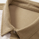 Colorblock Button Up Corduroy Shirt