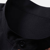 Leopard Patchwork Stand Collar Shirt