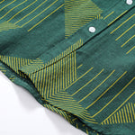 Line Geometry Print Button Up Shirt