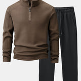 Quarter-Zip Fleece Sweatshirt & Polar Fleece Straight Leg Pants Set