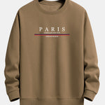Paris Slogan Print Relax Fit Crew Neck Sweatshirt & Jogging Pants Set