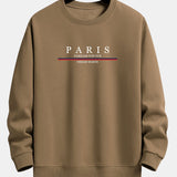 Paris Slogan Print Relax Fit Crew Neck Sweatshirt & Jogging Pants Set