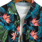 Tropical Plants Print Shirt & Drawstring Swim Shorts Set