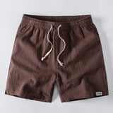 Linen Stripe Cuban Shirt & Linen Blend Drawstring 7" Shorts Set