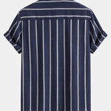 Stripes Cotton Henley Shirts