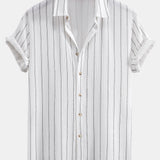 Stripe Textured Button Up Shirt