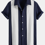 Linen Patchwork Bowling Shirt