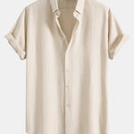Crinkled Textured Button Down Shirt