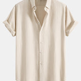 Crinkled Textured Button Down Shirt