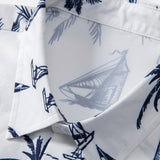 Island Sailing Print Shirt & Striped Print Swim Shorts Set